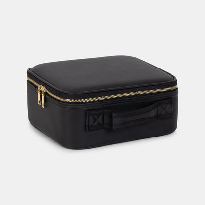 alt="Black travel vanity case for makeup and accessories"